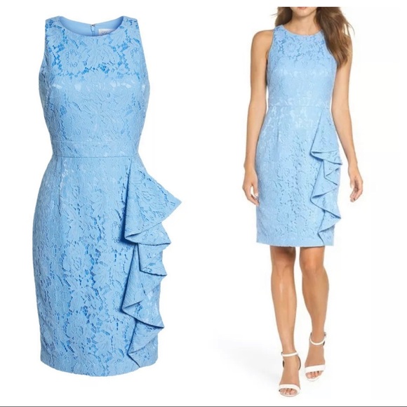Eliza J Dresses & Skirts - Eliza J Serene Lace Sleeveless Sheath Dress Blue 4